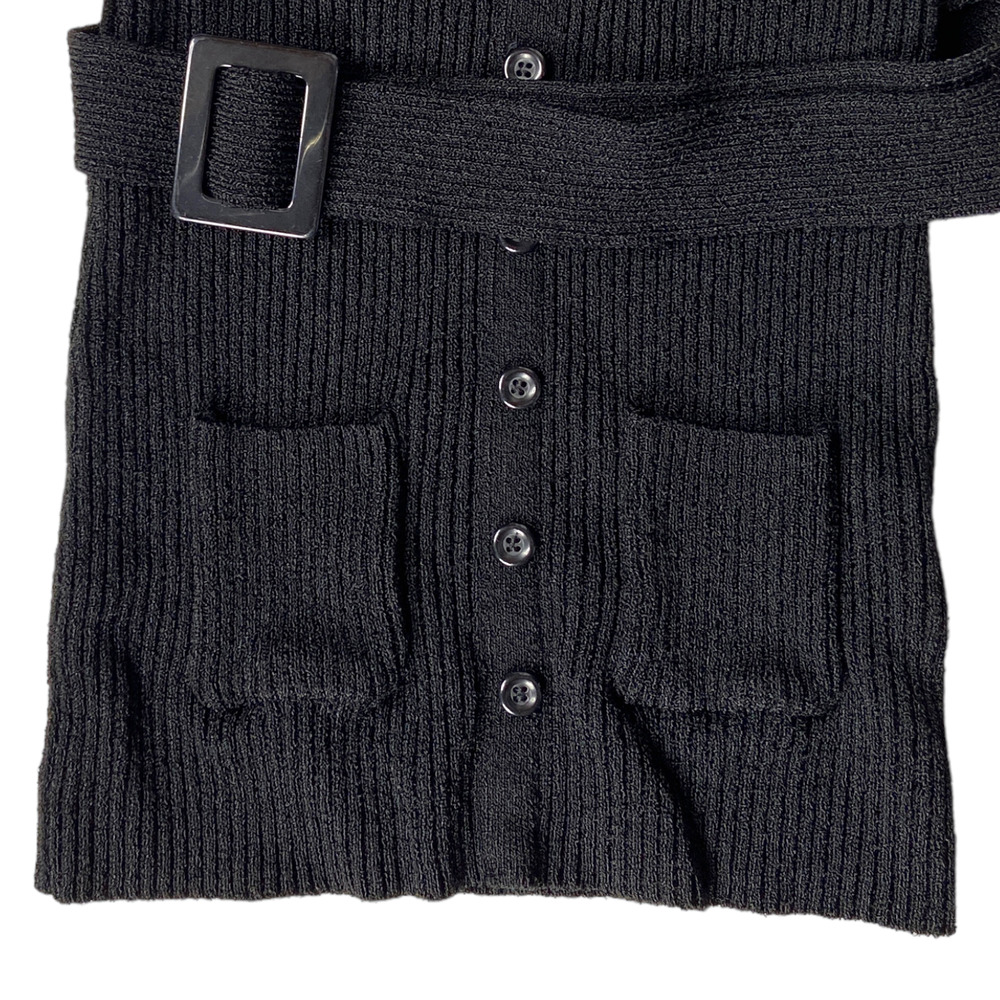 Bebe Y2K Halter Top Ribbed Knit Sweater Tank Black Belted Womens Size Small - Picture 4 of 8